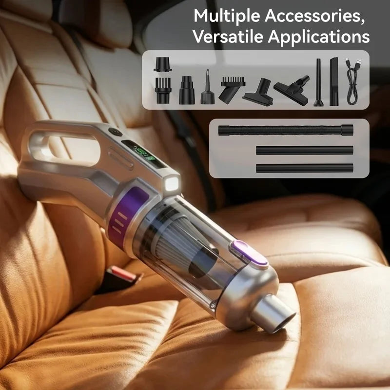 Car Digital Display Intelligent Brushles Vacuum Cleaner Handheld Small High Power Multi-function Wireless Home Car Large Suction