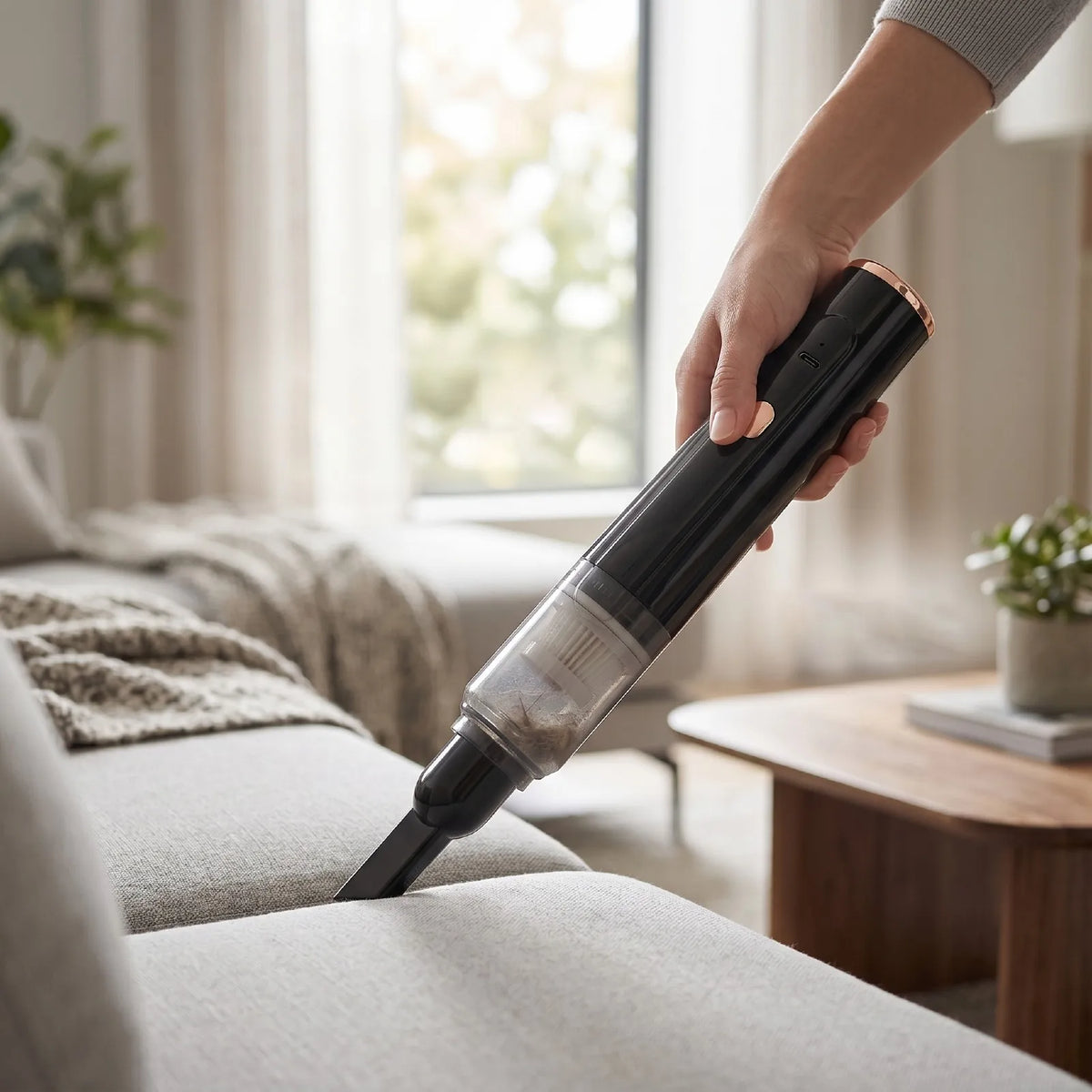 Car Vacuum Cleaner 42000 RPM 1500mAh Handheld Mini Cordless Coffee Grinder Remover for Car Home Coffee Grinder