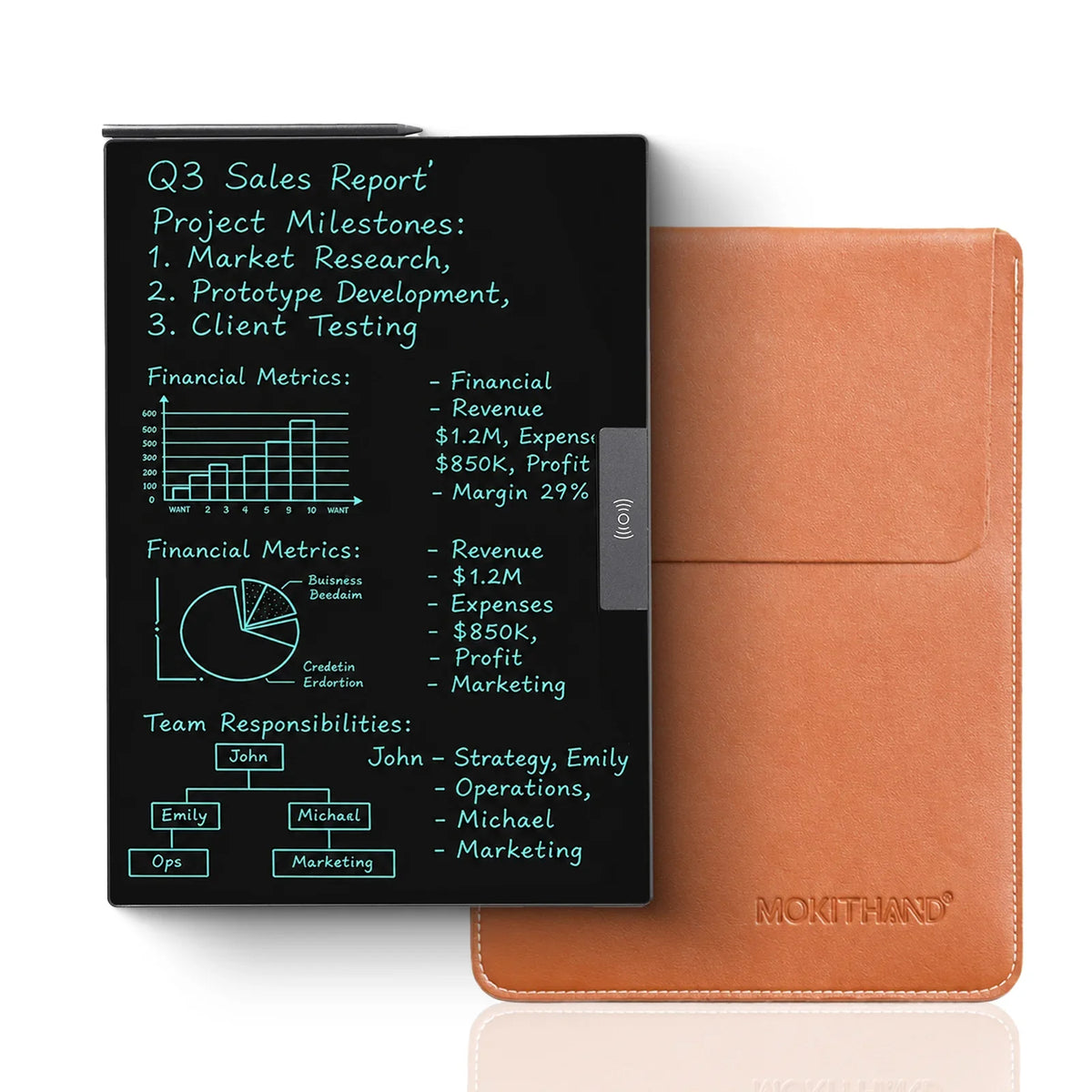 14.3-Inch LCD Writing Tablet Full Screen Drawing Board, Lightweight Reusable Digital Notepad, Idea for Office Learning Meeting