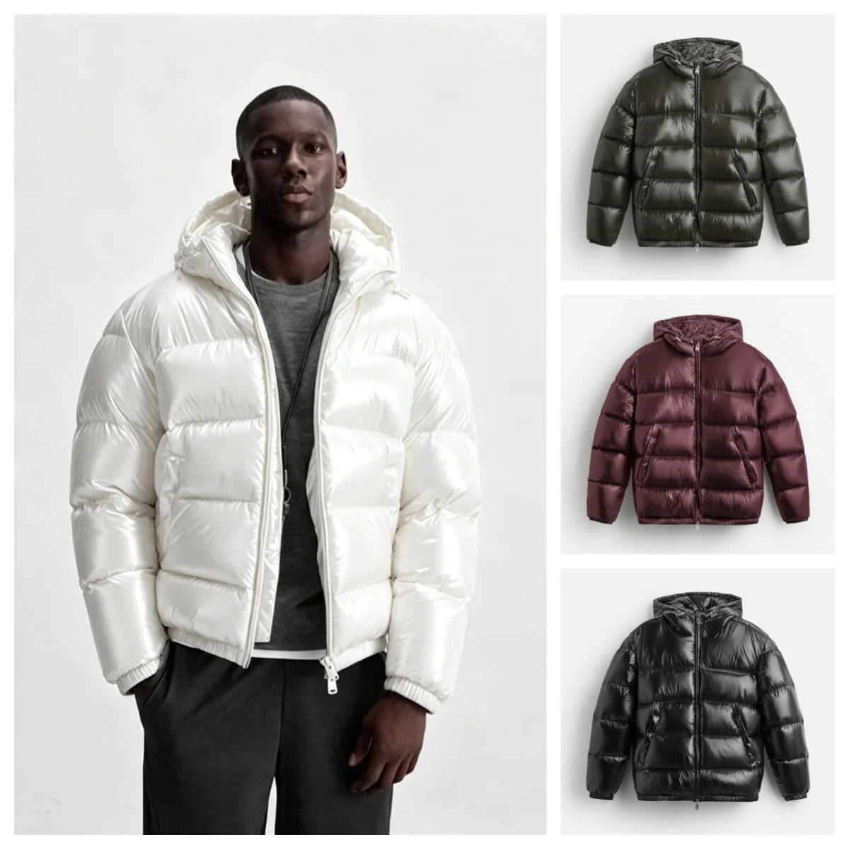 Women Parka Hooded Long Sleeve Parkas Spliced Outerwear Jackets Cardigan Coat Zipper Pockets High Street Winter UnisexClothes