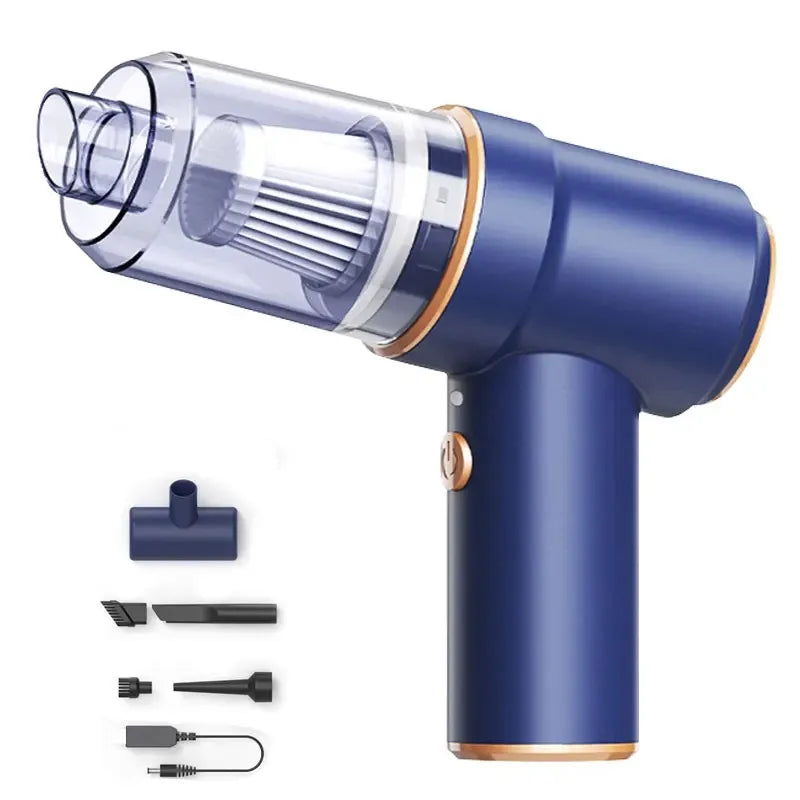 2 In 1 Wireless Handheld Car Vacuum Cleaner High Power Portable Vacuum With Multi Brush Heads Type-C Base For Car Household Use