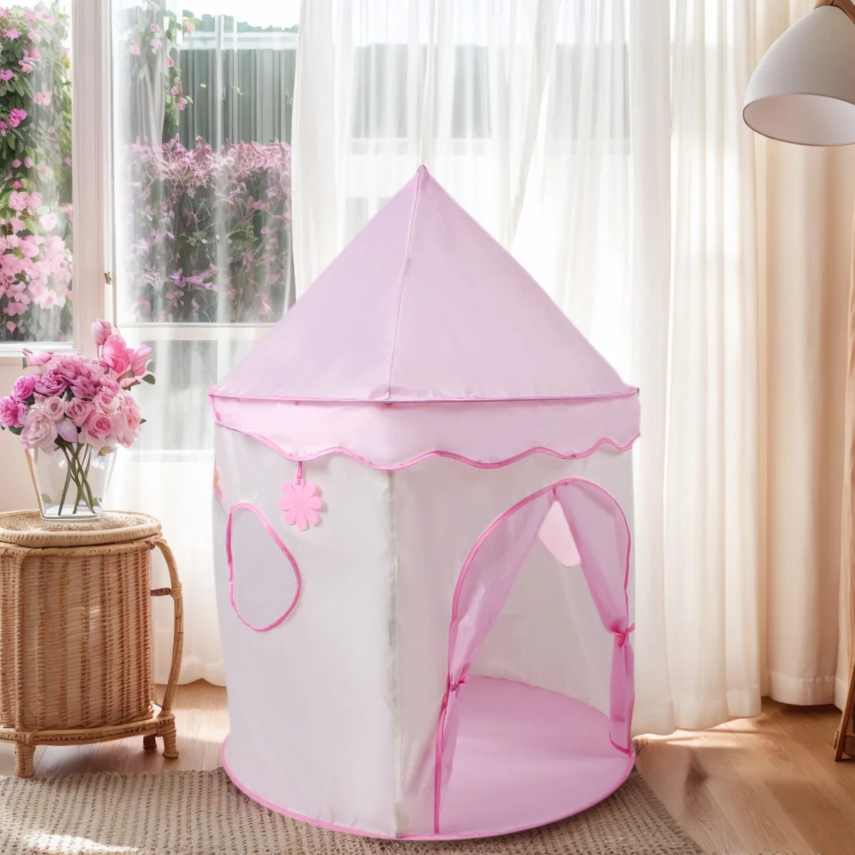 [Outdoor Recreation] Children's Fun Play Tent, Large Pretend Play Toy Castle, Princess Fairy Tale Toy Playhouse, Outdoor Recreation Tent, Beach and Lawn Toys, Children's Holiday Gifts, Christmas and Halloween Gifts, Accessories Not Included