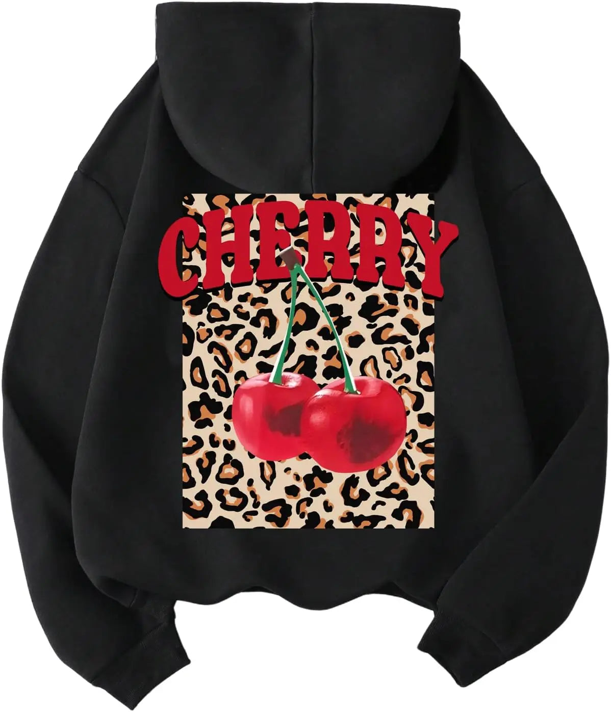 Hoodies Sweatshirt Women's Cheetah Bow Hoodies Long Sleeve Y2k 90s Vintage Sweatshirt