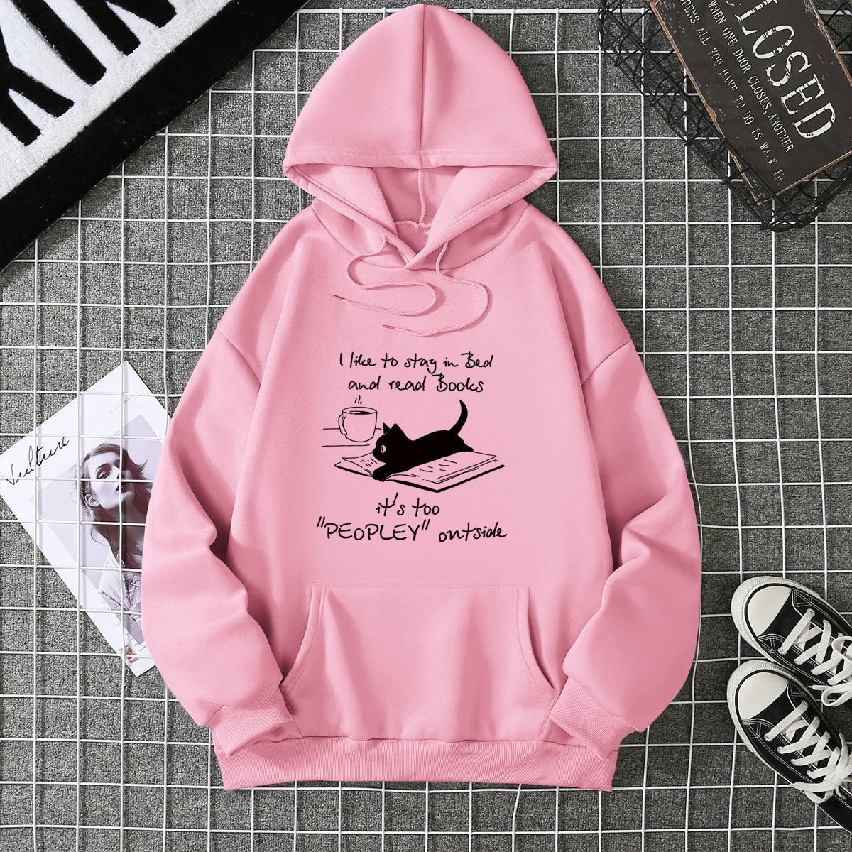 2025Winter Women's Hoodie Solid Color Print Unisex style Double Pockets Sweatshirts Outerwear Plus-Size Women's Clothing CYXX234