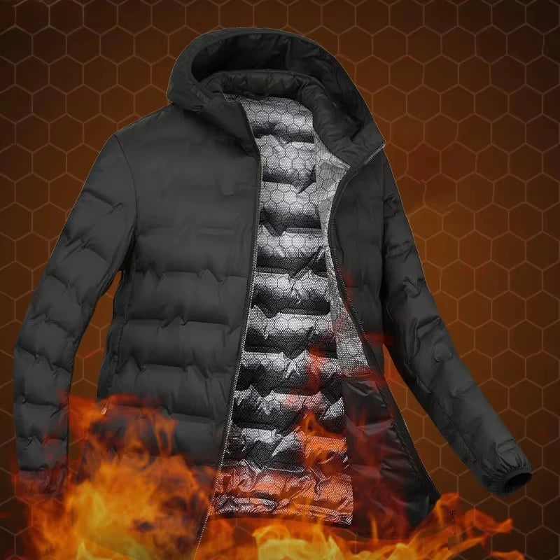 Lightweight Men Winter Down Duck Jacket Hooded Padded Coat Male Graphene Warm Fishing Autumn Puffer Designer Feather Parka Grey