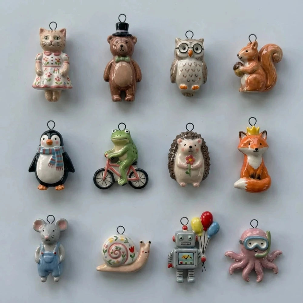 New Popular Colorful Animal Series Mouse Owl Cat DIY Pendant Charms Jewelry Making