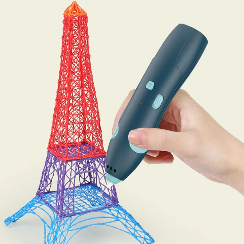 Low Temp Safe 3D Printing Pen for Kids Cordless Wireless Design with PLA Filament Burn Free 3D Pen Art Toy for Birthday Gift