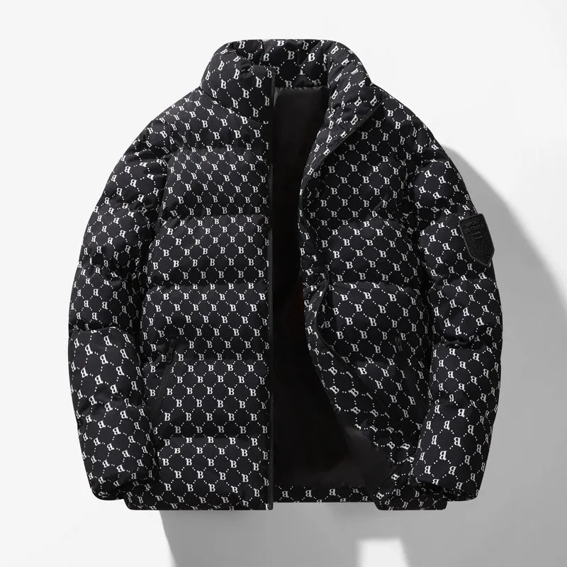 Autumn and winter cotton-padded men's fashion hooded bread jacket