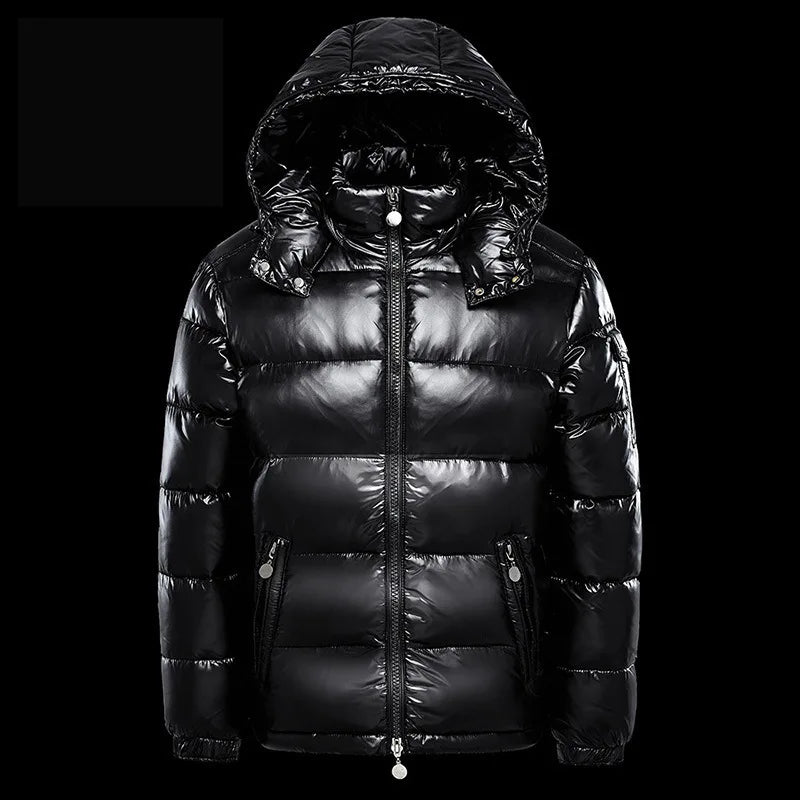 2026 OLEKID Waterproof Short Cotton Jackets Men's Black Lightweight Snow Parkas High Quality Glossy Parkas Winter Jackets Male