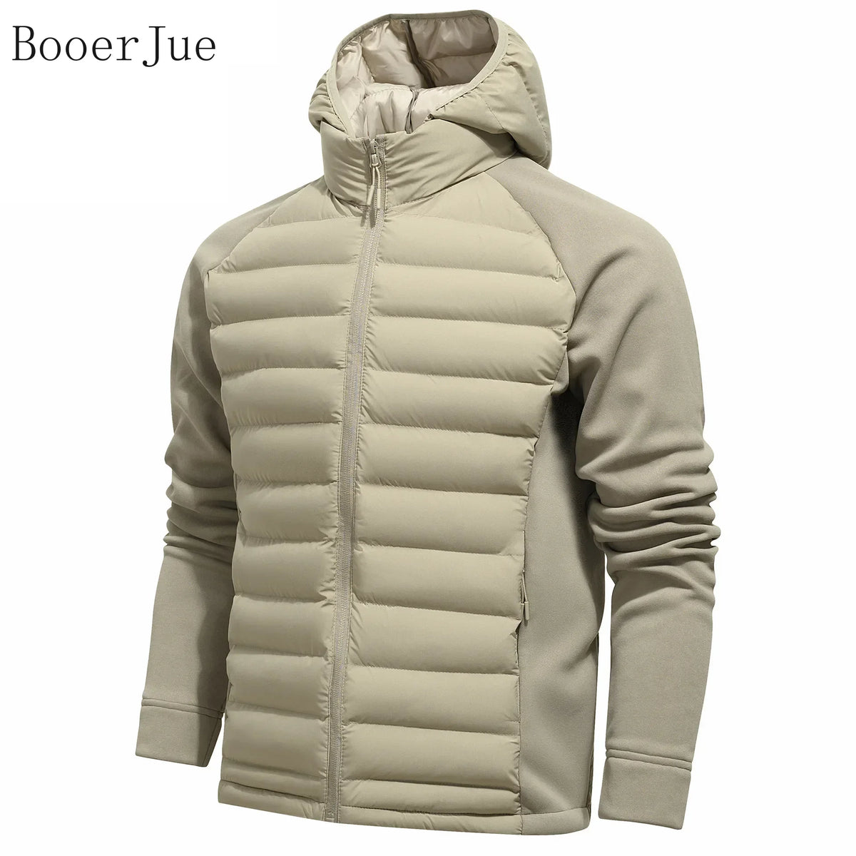 Men's Winter Hooded Lightweight Parka Faux Down Cotton Jacket Slim Fit Warm Casual Coat Outdoor Sports Running Hunting Climbing
