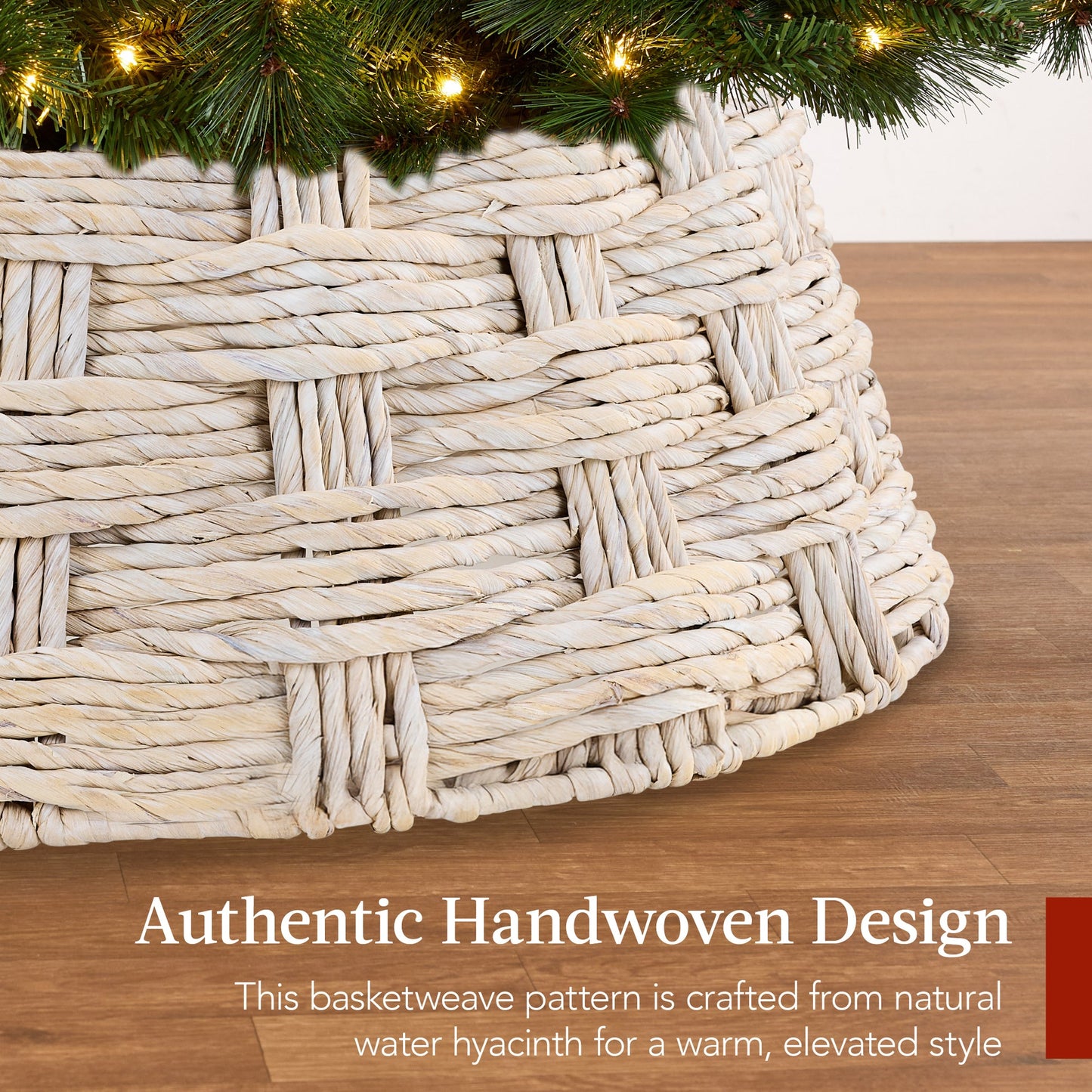 36-Inch Woven Water Hyacinth Christmas Tree Collar