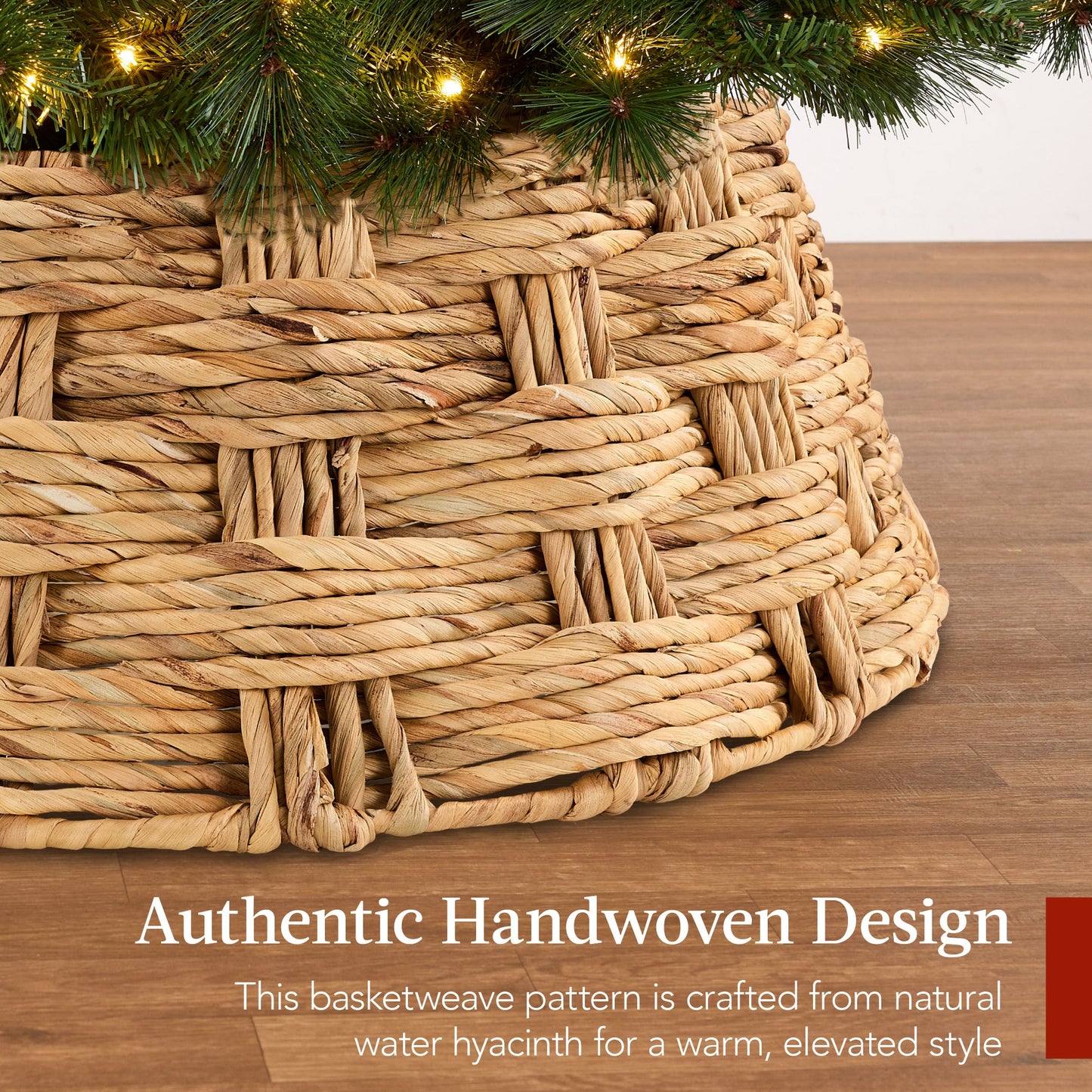 42-Inch Woven Water Hyacinth Christmas Tree Collar