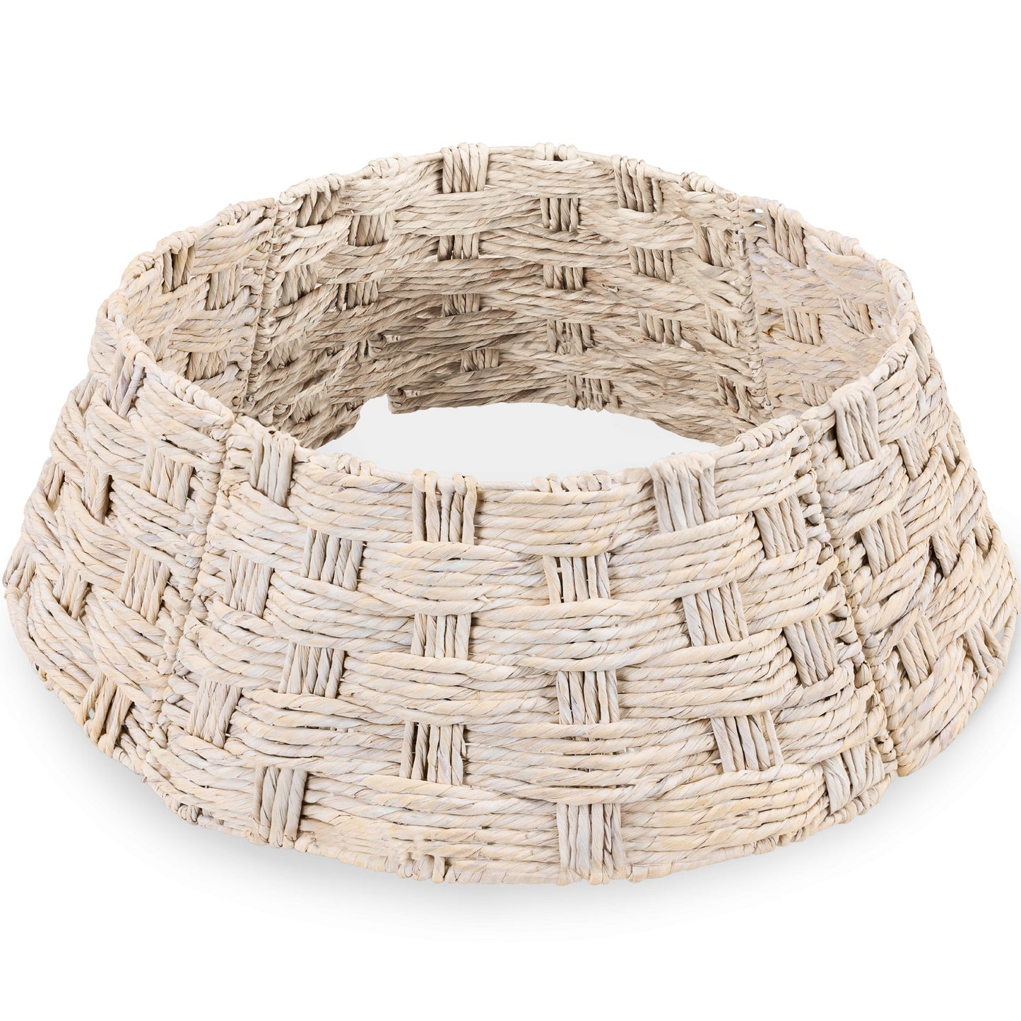42-Inch Woven Water Hyacinth Christmas Tree Collar