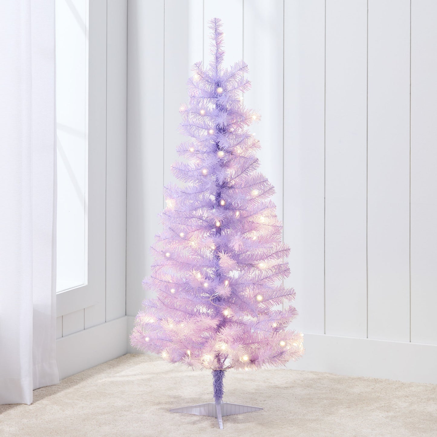 4ft Pre-Lit Colorful Mini Spruce Christmas Tree with LED Lights