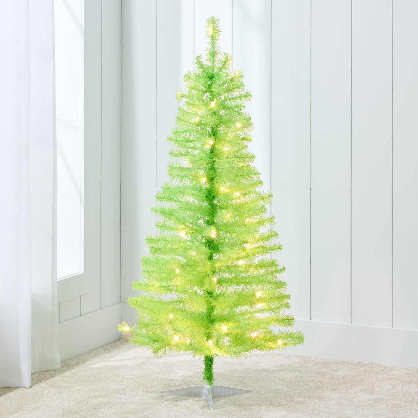 4ft Pre-Lit Colorful Mini Spruce Christmas Tree with LED Lights