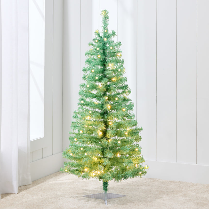 Pre Lit Colorful Mini Spruce Christmas Tree with LED Lights 4ft
