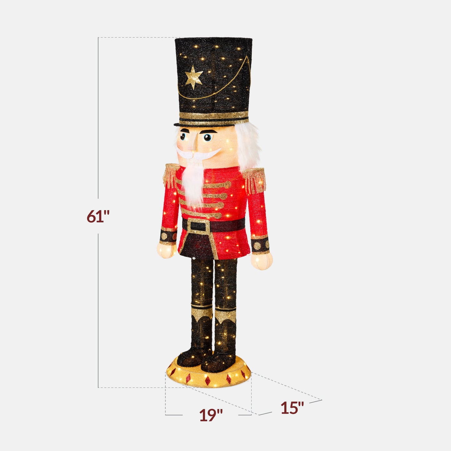 5ft Lighted Pop-Up Christmas Nutcracker with 150 LED Lights