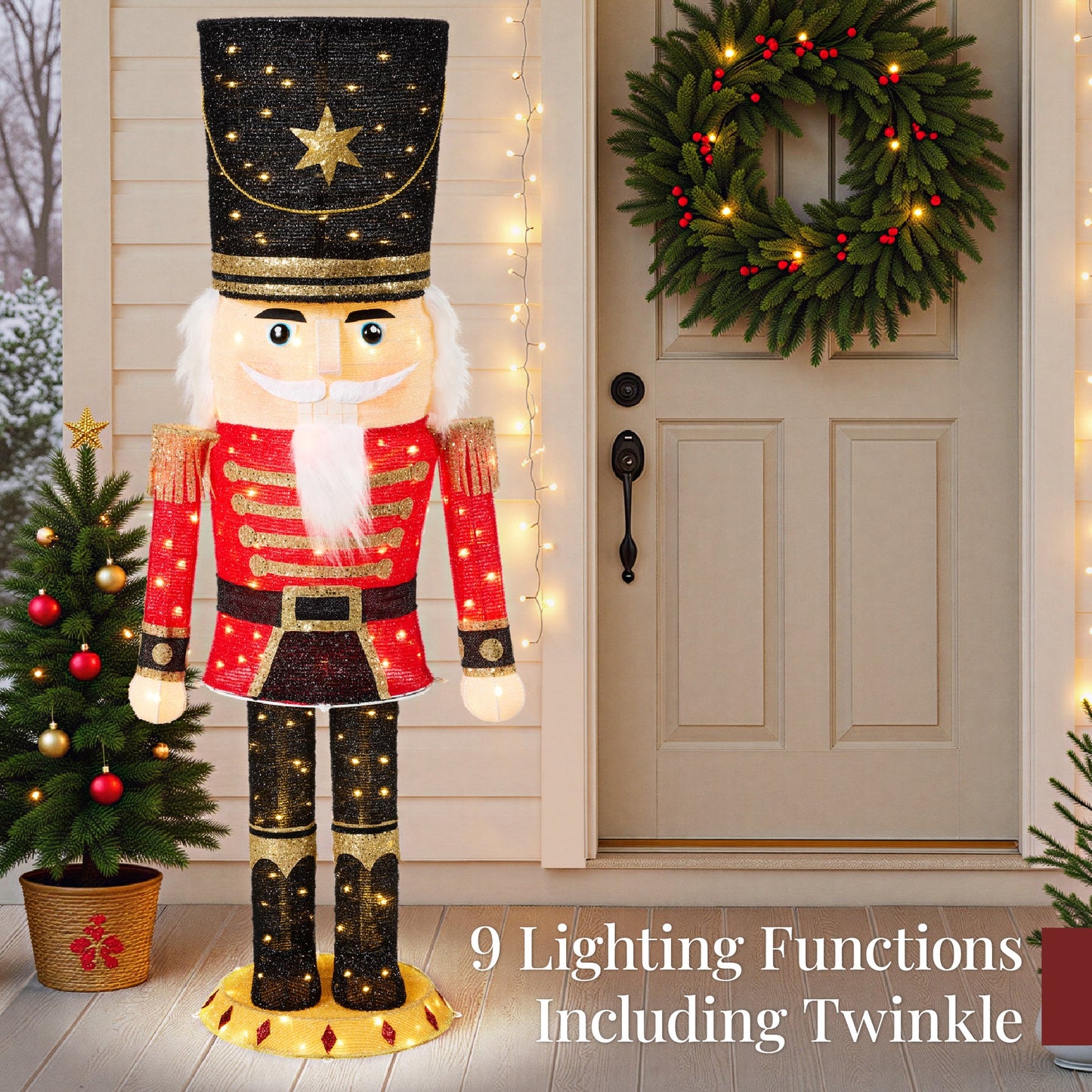 5ft Lighted Pop-Up Christmas Nutcracker with 150 LED Lights