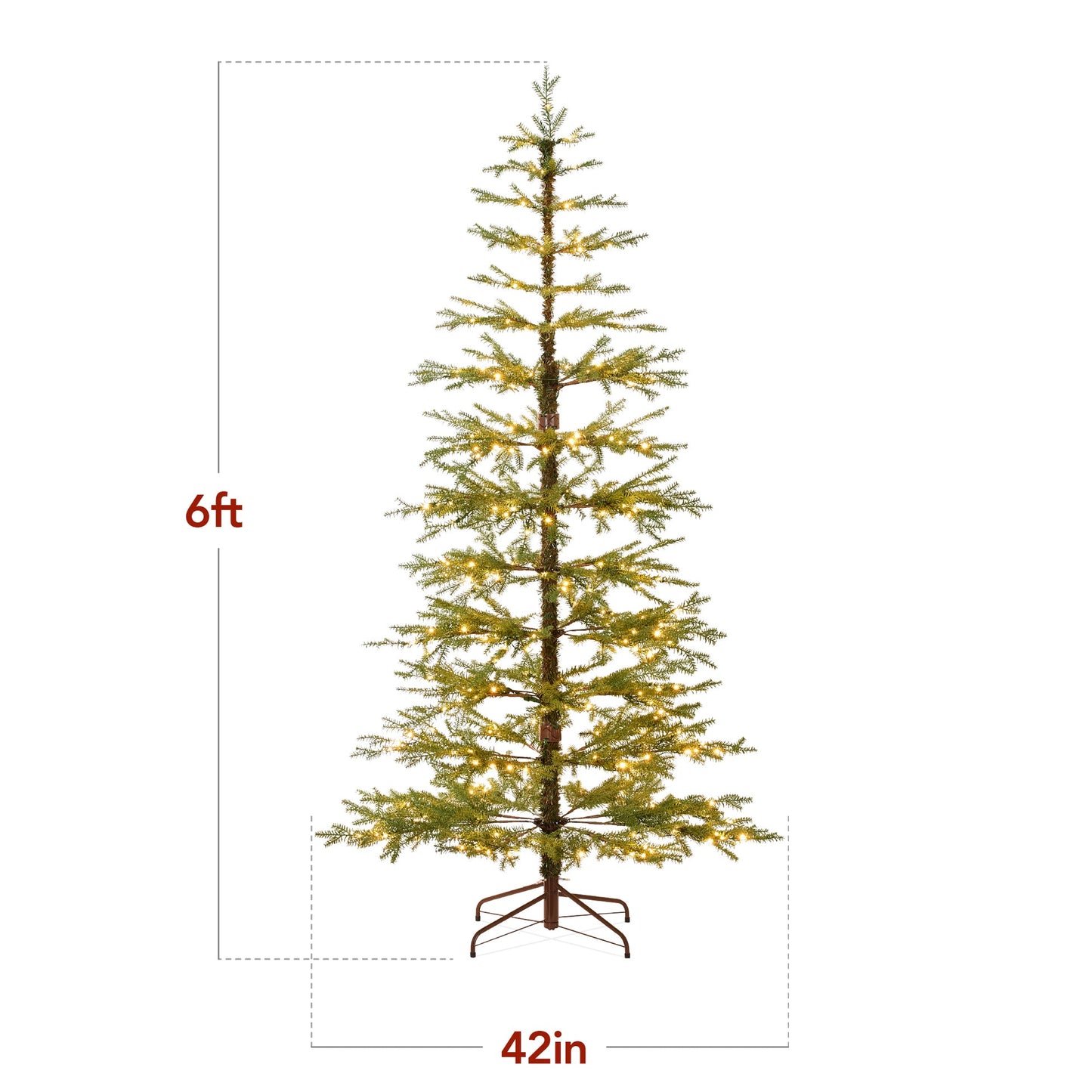 Pre Lit Sparse Christmas Tree with 2 in 1 LED Lights Cordless Connection