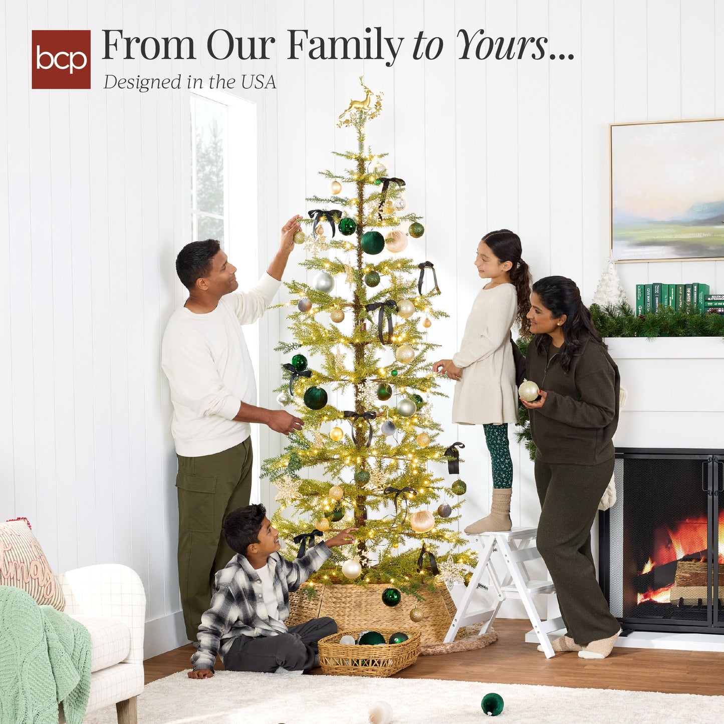 Pre Lit Sparse Christmas Tree with 2 in 1 LED Lights Cordless Connection