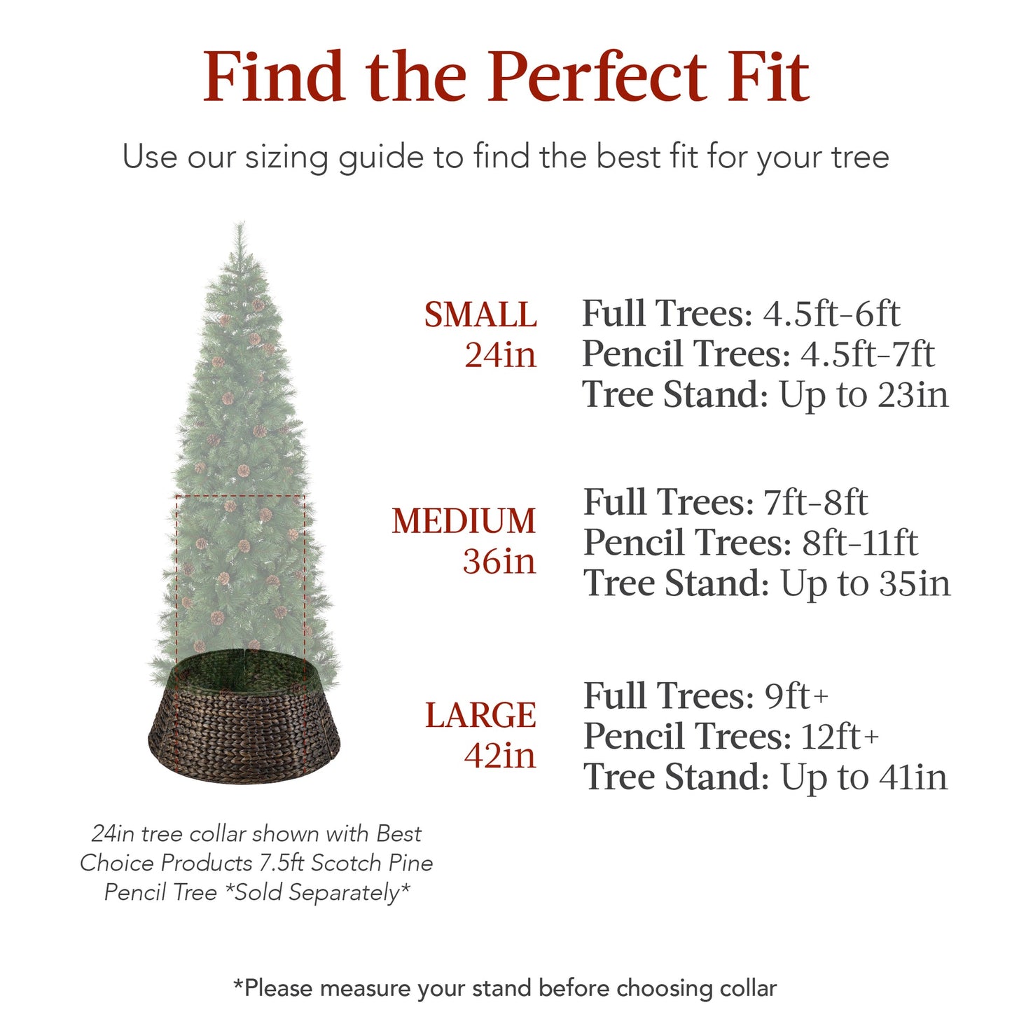 24-Inch Woven Hyacinth Christmas Tree Collar