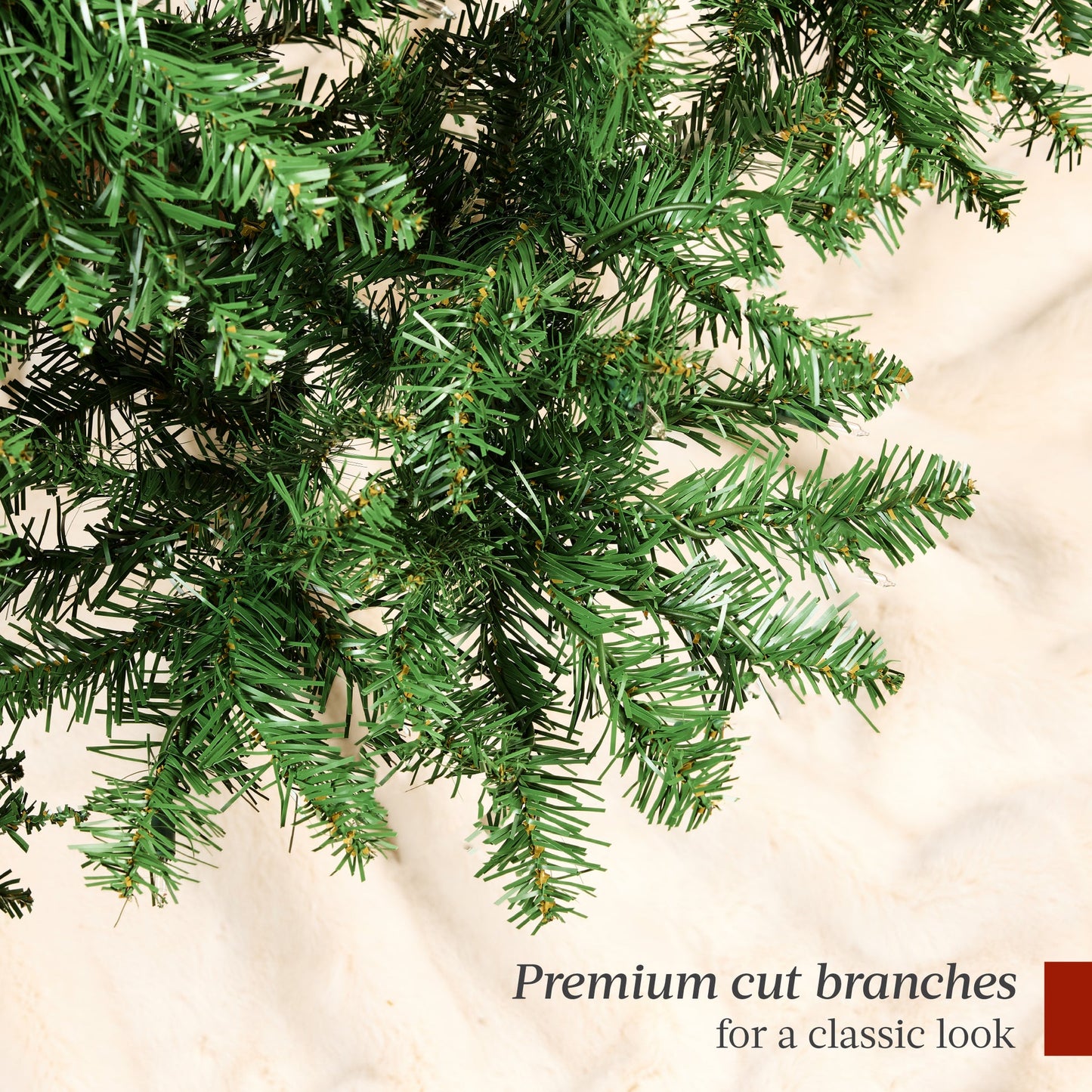 Hinged Douglas Fir Artificial Christmas Tree with Metal Stand