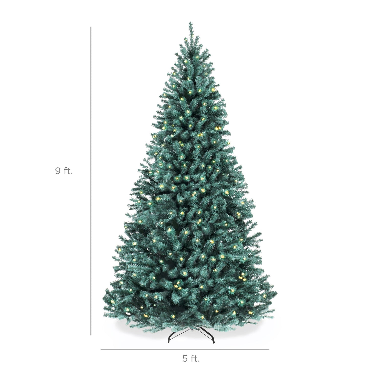 Pre Lit Blue Spruce Christmas Tree with Foldable Base