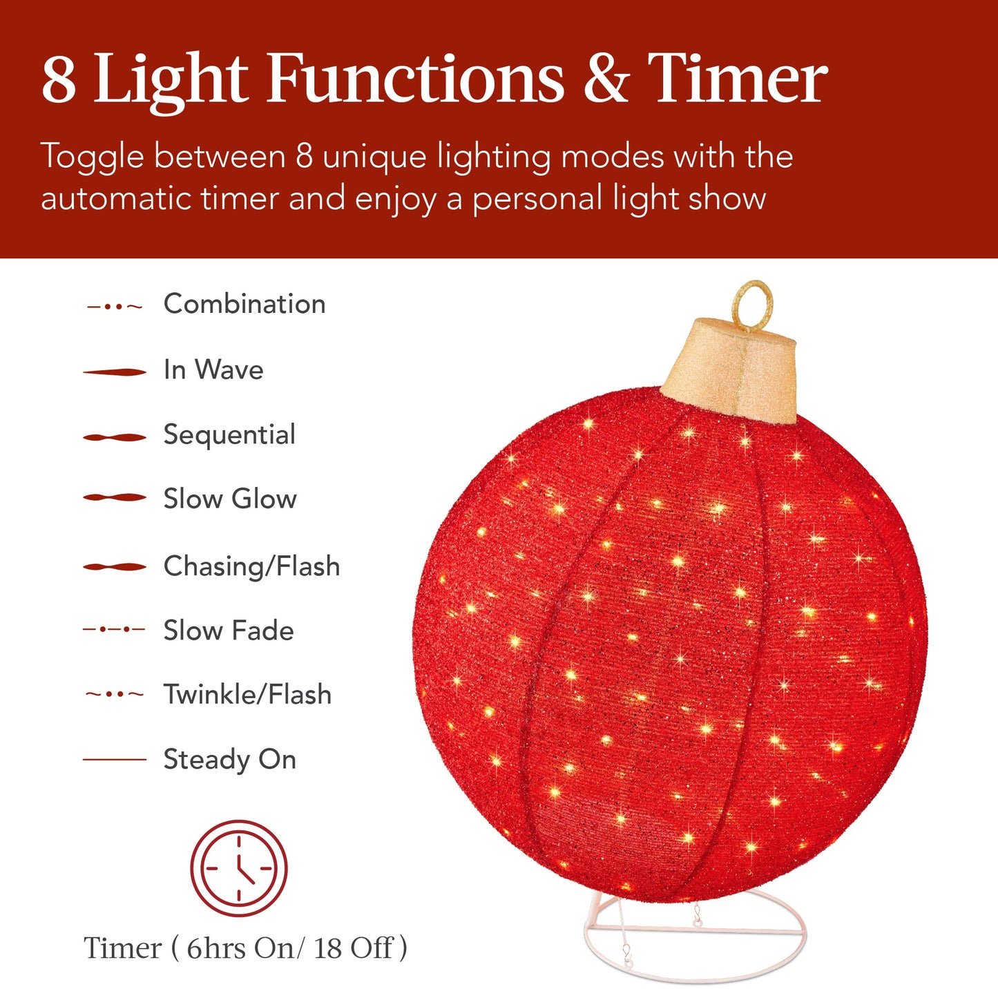 2-Piece Lighted Pop-Up Christmas Ornament Set with 180 LED Lights
