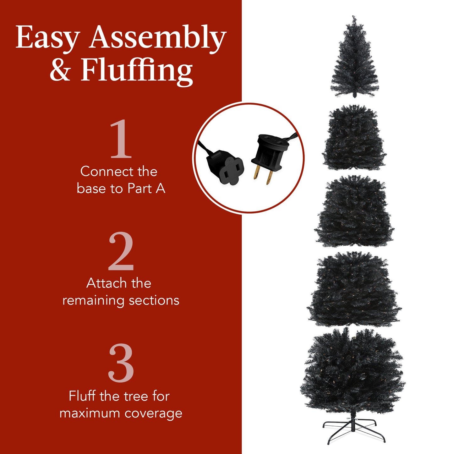 Pre Lit Sparse Christmas Tree with 2 in 1 LED Lights Cordless Connection