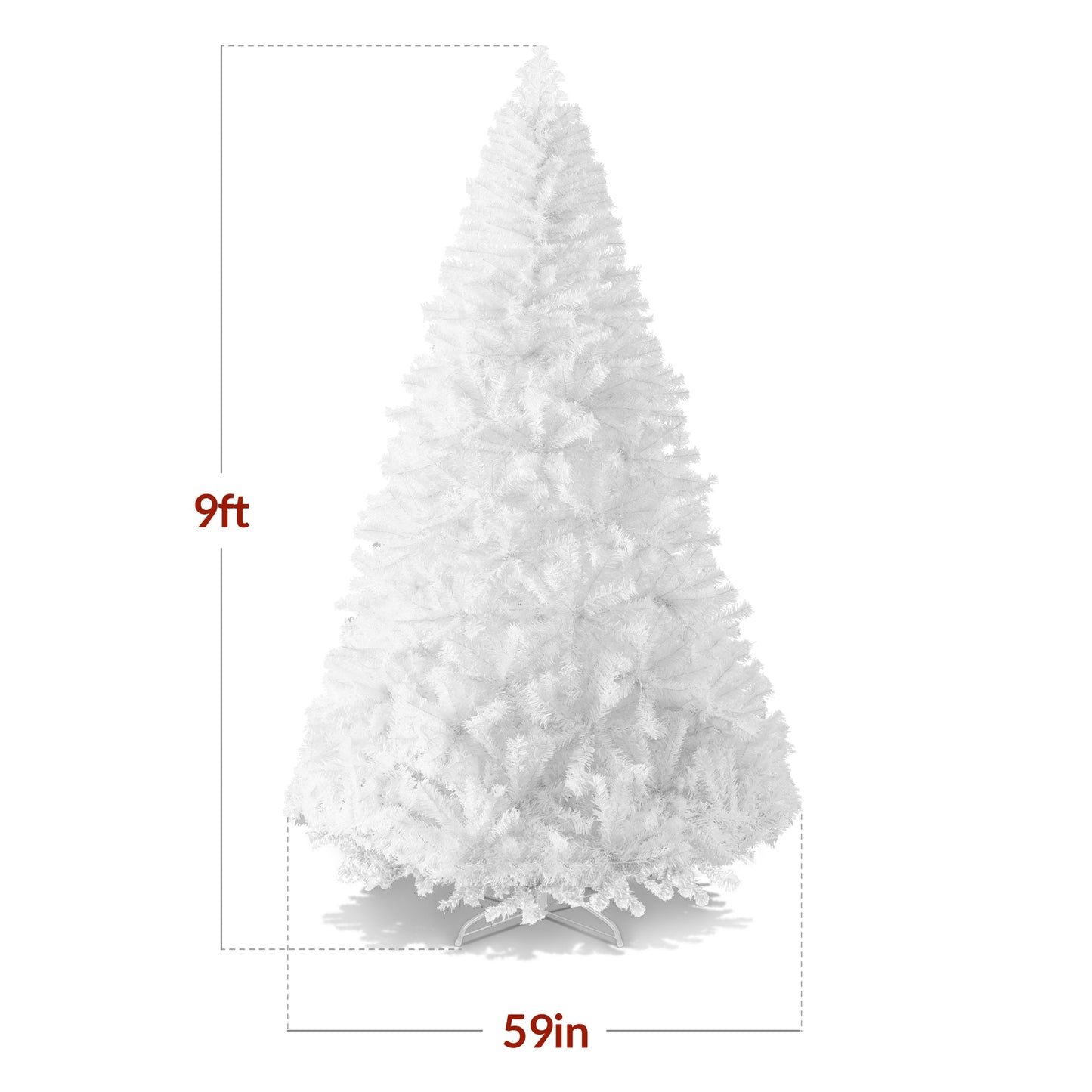 Artificial White Pine Christmas Tree Unlit with Metal Stand
