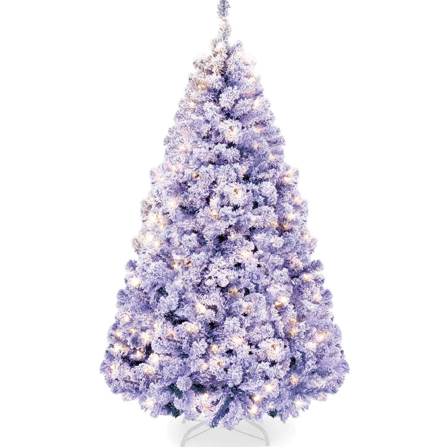 Premium White Pampas Artificial Christmas Tree with Foldable Metal Base