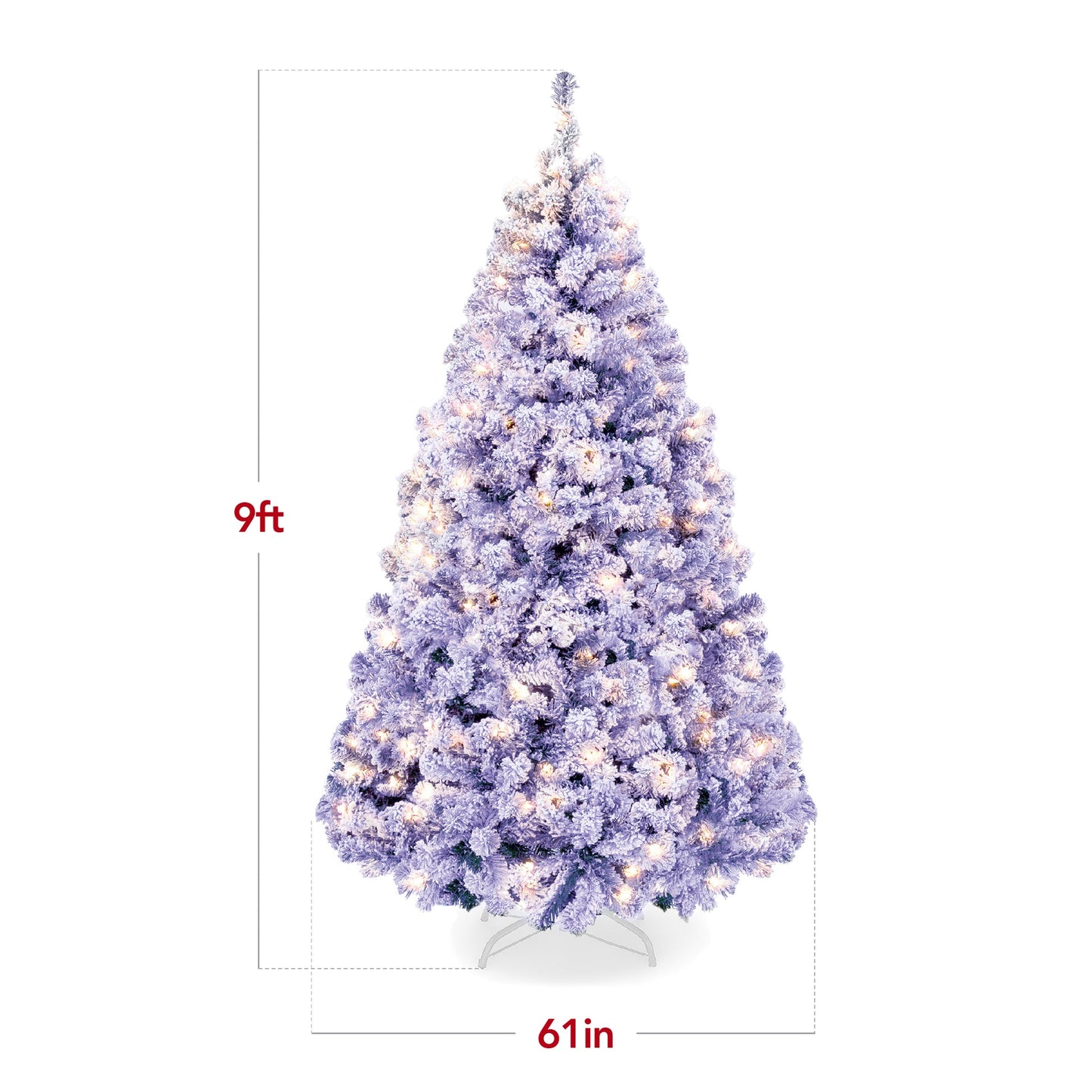 Premium White Pampas Artificial Christmas Tree with Foldable Metal Base