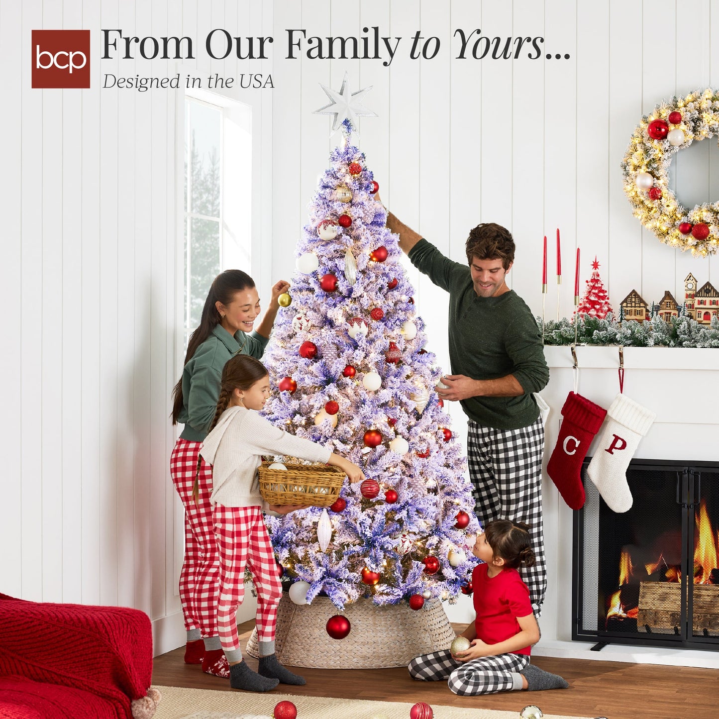 Premium White Pampas Artificial Christmas Tree with Foldable Metal Base