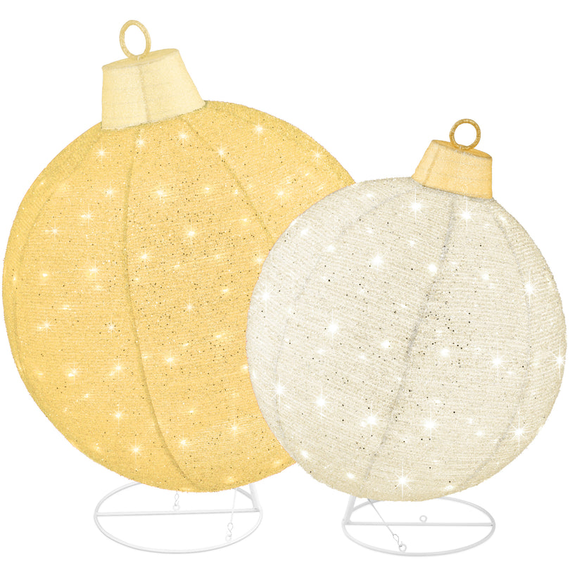 2-Piece Lighted Pop-Up Christmas Ornament Set with 180 LED Lights
