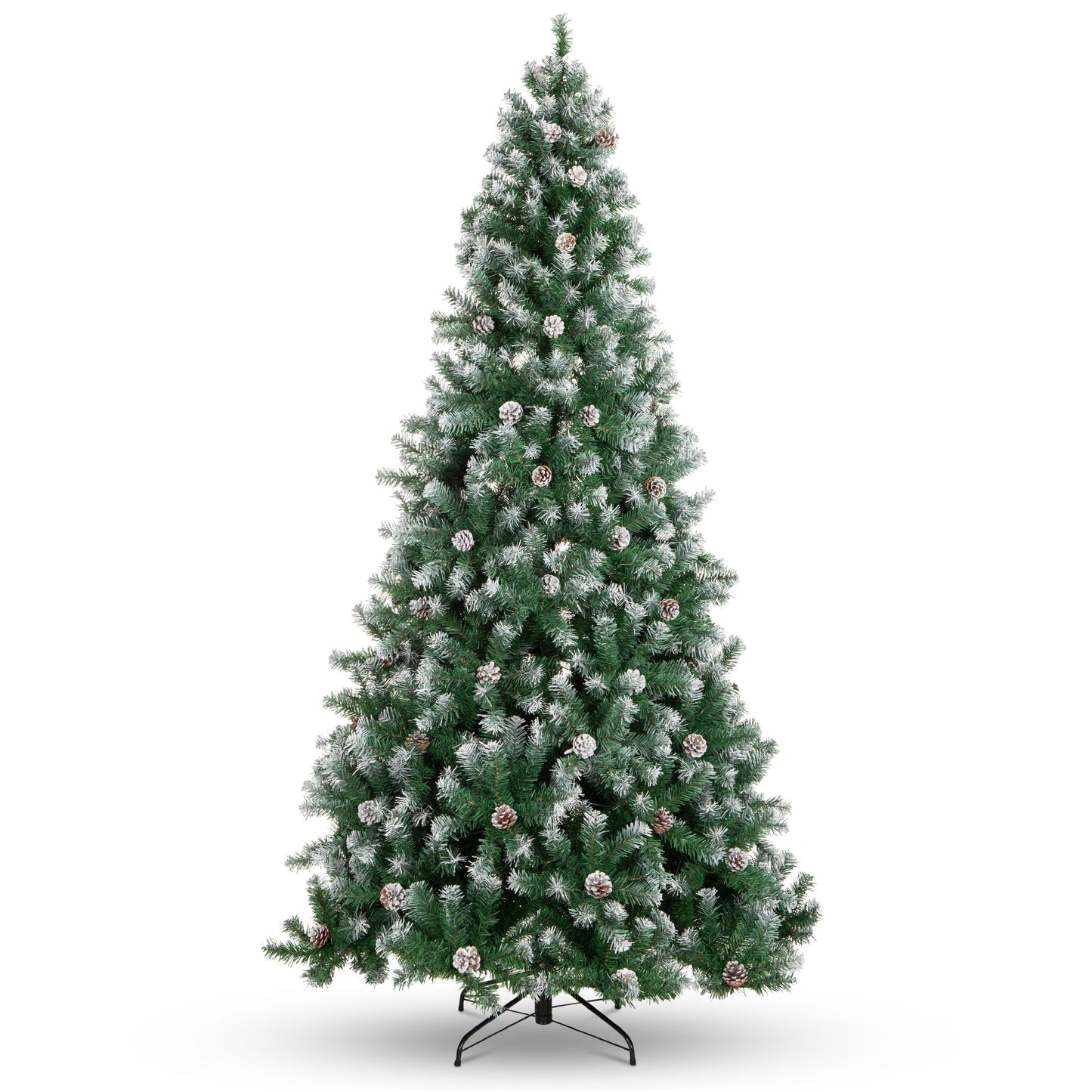 Pre Decorated Flocked Christmas Tree with Pinecones