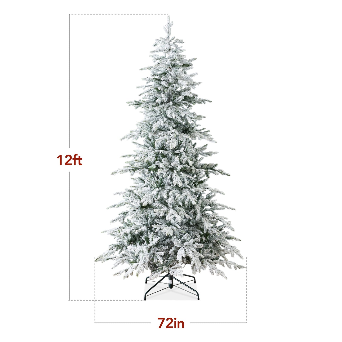 Pre Lit Flocked Aspen Noble Fir Christmas Tree with Metal Stand
