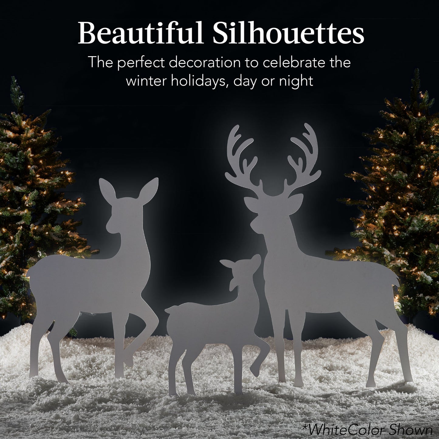 3-Piece Deer Family Silhouette Yard Decoration Set