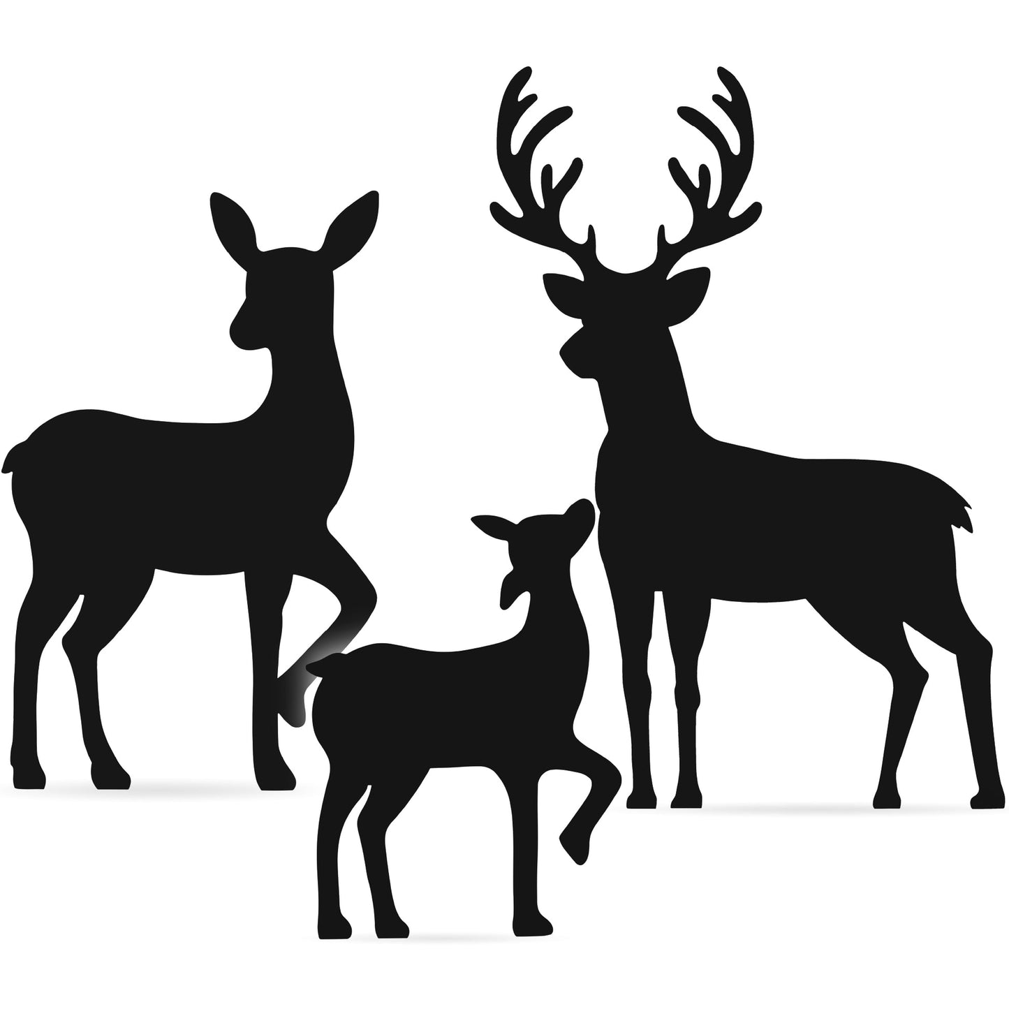 3-Piece Deer Family Silhouette Yard Decoration Set