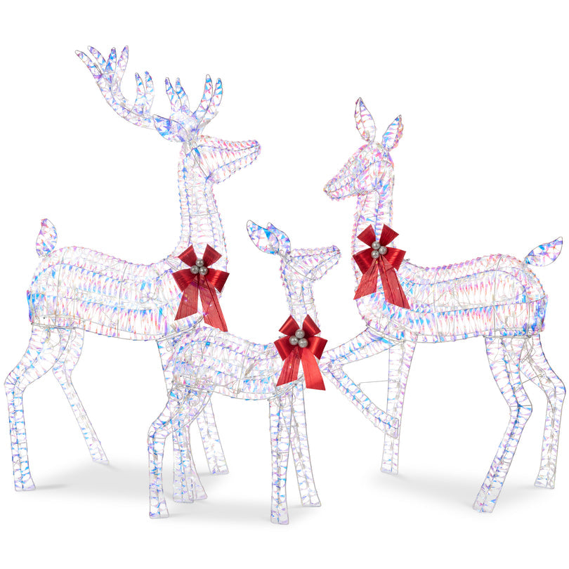 3-Piece Lighted Christmas Deer Family Set with LED Lights