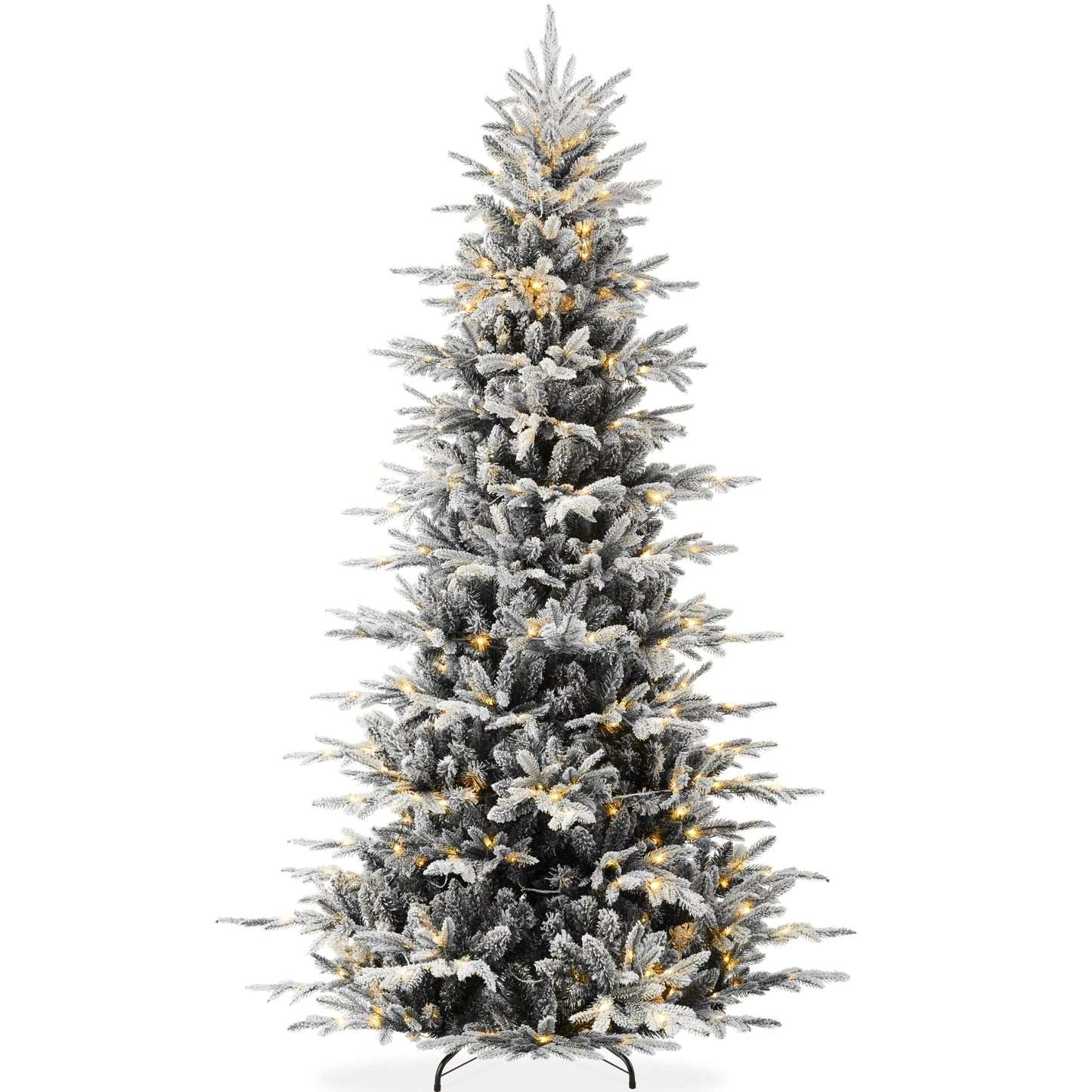 Pre Lit Flocked Aspen Noble Fir Christmas Tree with LED Lights