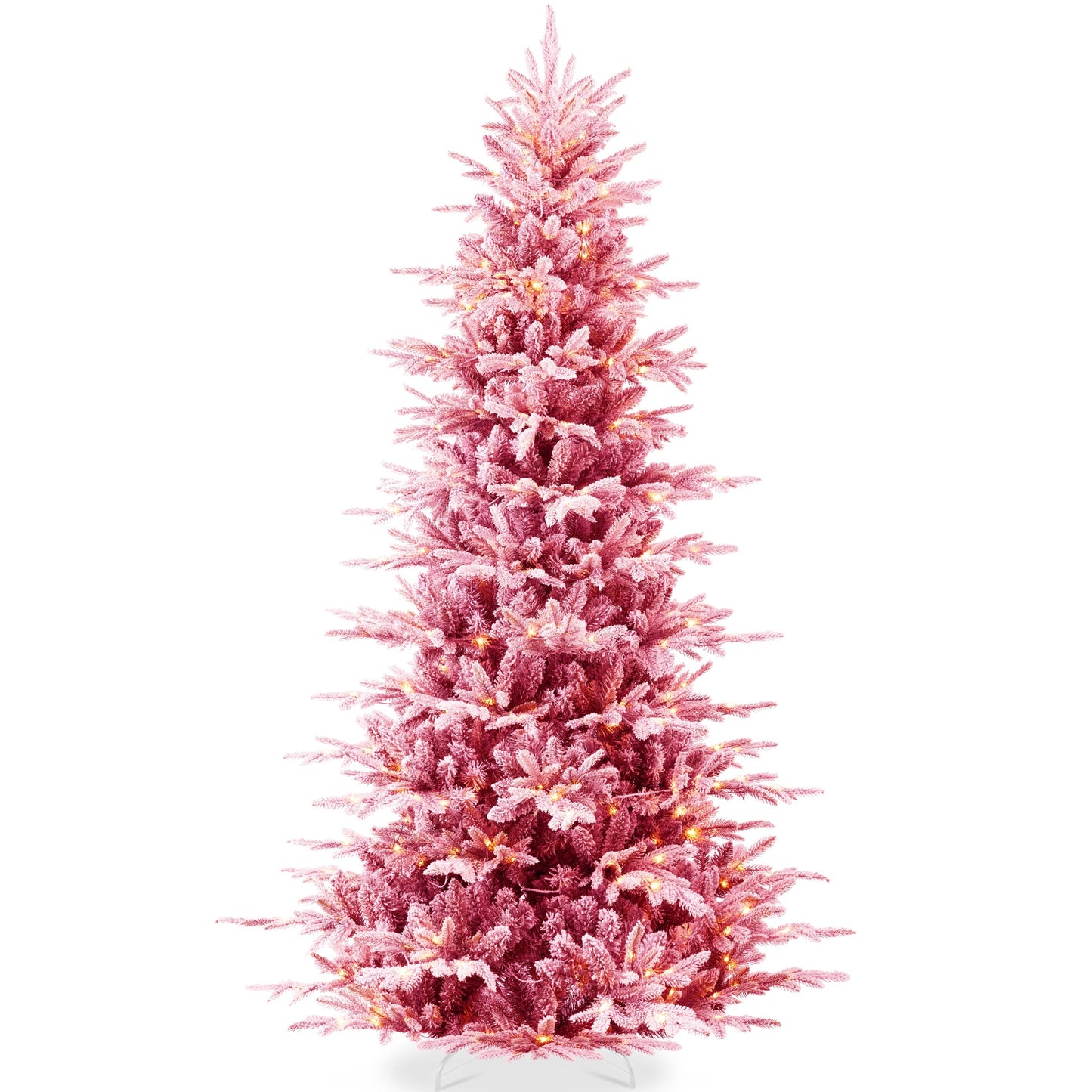Pre Lit Flocked Aspen Noble Fir Christmas Tree with LEDs