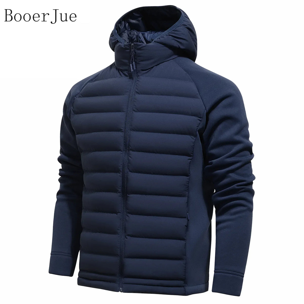 Men's Winter Hooded Lightweight Parka Faux Down Cotton Jacket Slim Fit Warm Casual Coat Outdoor Sports Running Hunting Climbing