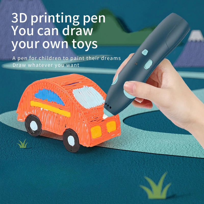 Low Temp Safe 3D Printing Pen for Kids Cordless Wireless Design with PLA Filament Burn Free 3D Pen Art Toy for Birthday Gift