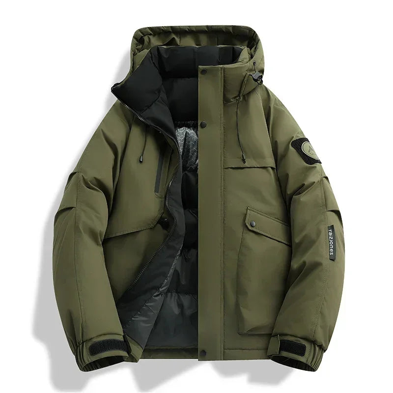 Men Outdoor Windproof Winter Graphene Lined Parkas Thickened Waterproof Warm Cold Resistant Mountaineering Coat Men Hiking Coat