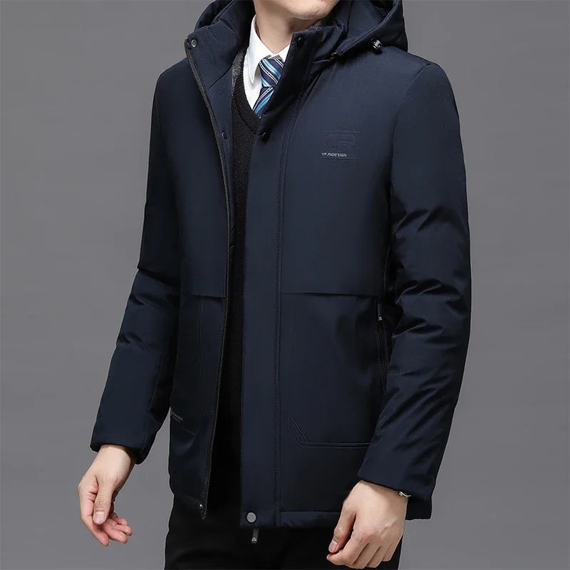 Men Thicken Fleece Zipper Men Warm Winter Coat Mens Jackets Plus Size New Waterproof Winter Jacket Men Hoodied Parka Clothes