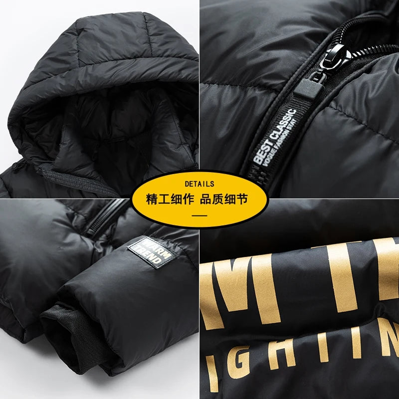 Mens Womens Winter Jacket Parkas Men Casual Loose Thicken Warm Mens Parkas Solid Stand Collar Winter Windproof Fashion WarmCoat