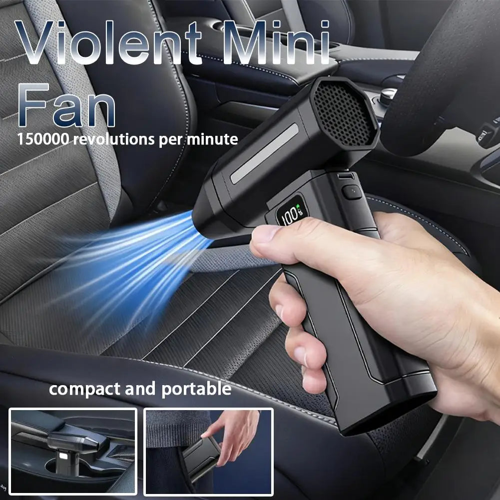 Electric Vacuum Cleaner Super Strong Wind Violent Mini Fan Dust Debris Removal Handheld for Car Portable Blow Computer Car Clean