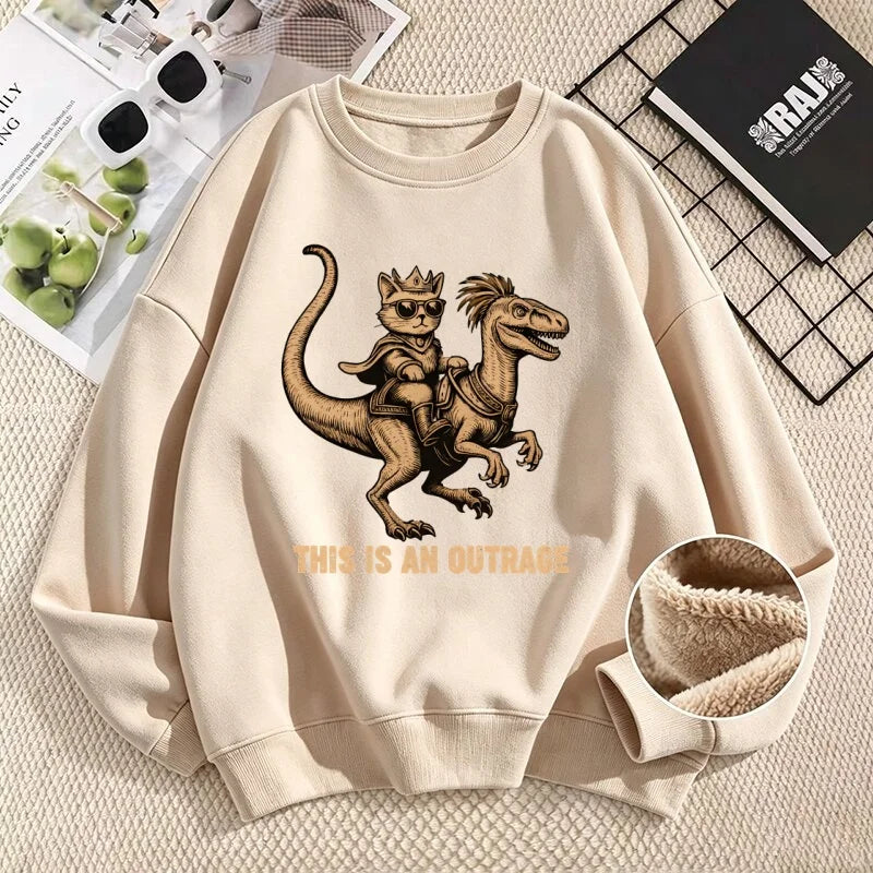 This Is An Outrage Sweatshirt Dungeon Crawler Carl Hoodies Long Sleeve Autumn Winter Warm Sweatshirts Fantasy Book Woman Clothes