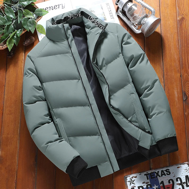 Parka Men Thick Warm Winter Jacket New Windproof Thick Outdoors Puffer Jacket Winter Fashion Casual Coats Solid Quilted Jacket