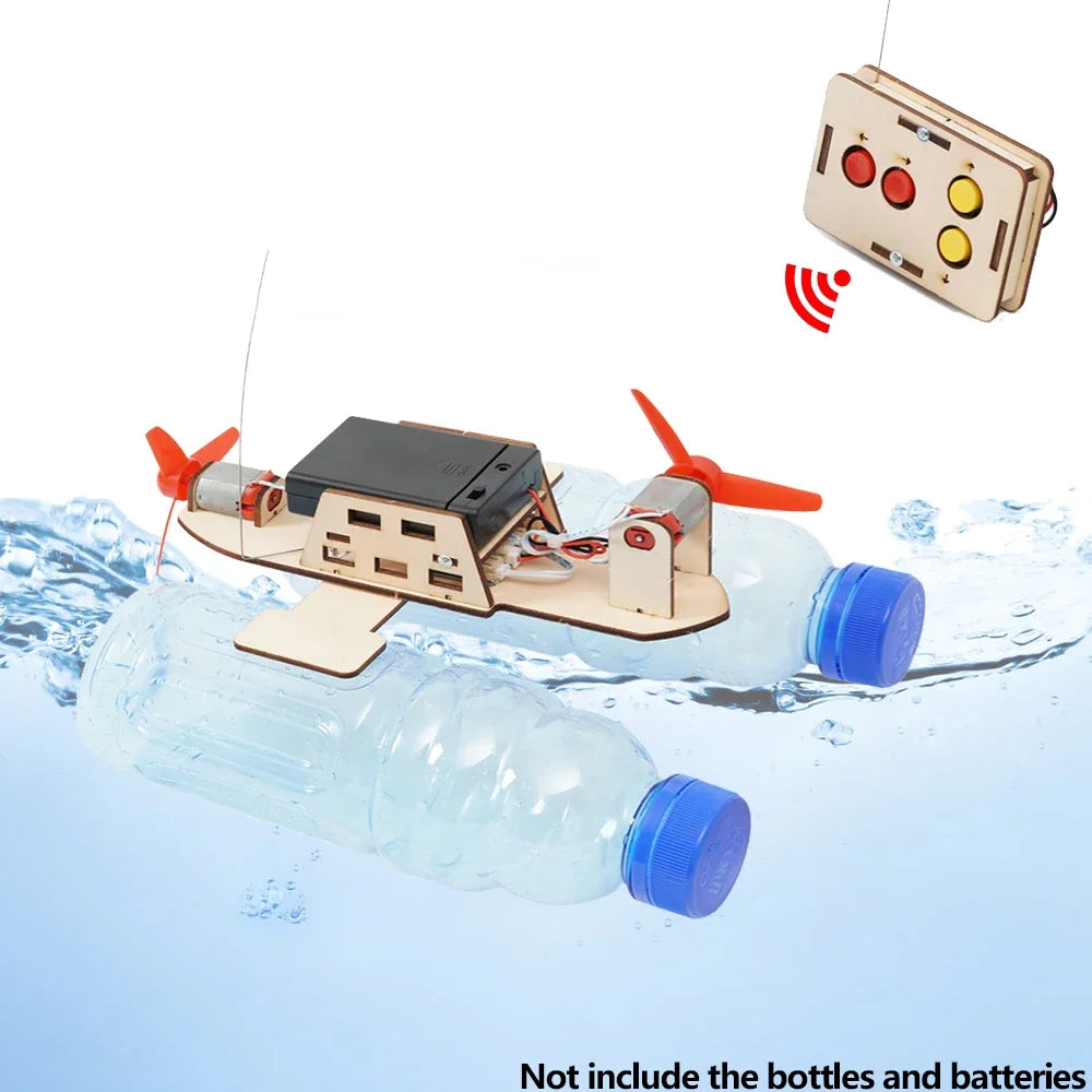 DIY Wooden Sailboat Model Kit STEM Remote Control Boat Science Toy Experiment Educational Project for Kids Boys Girls Gift